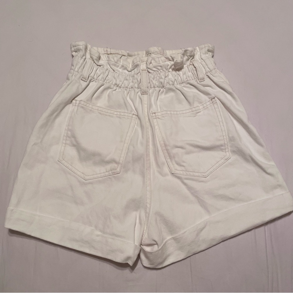 XXS MGM denim white high waisted shorts